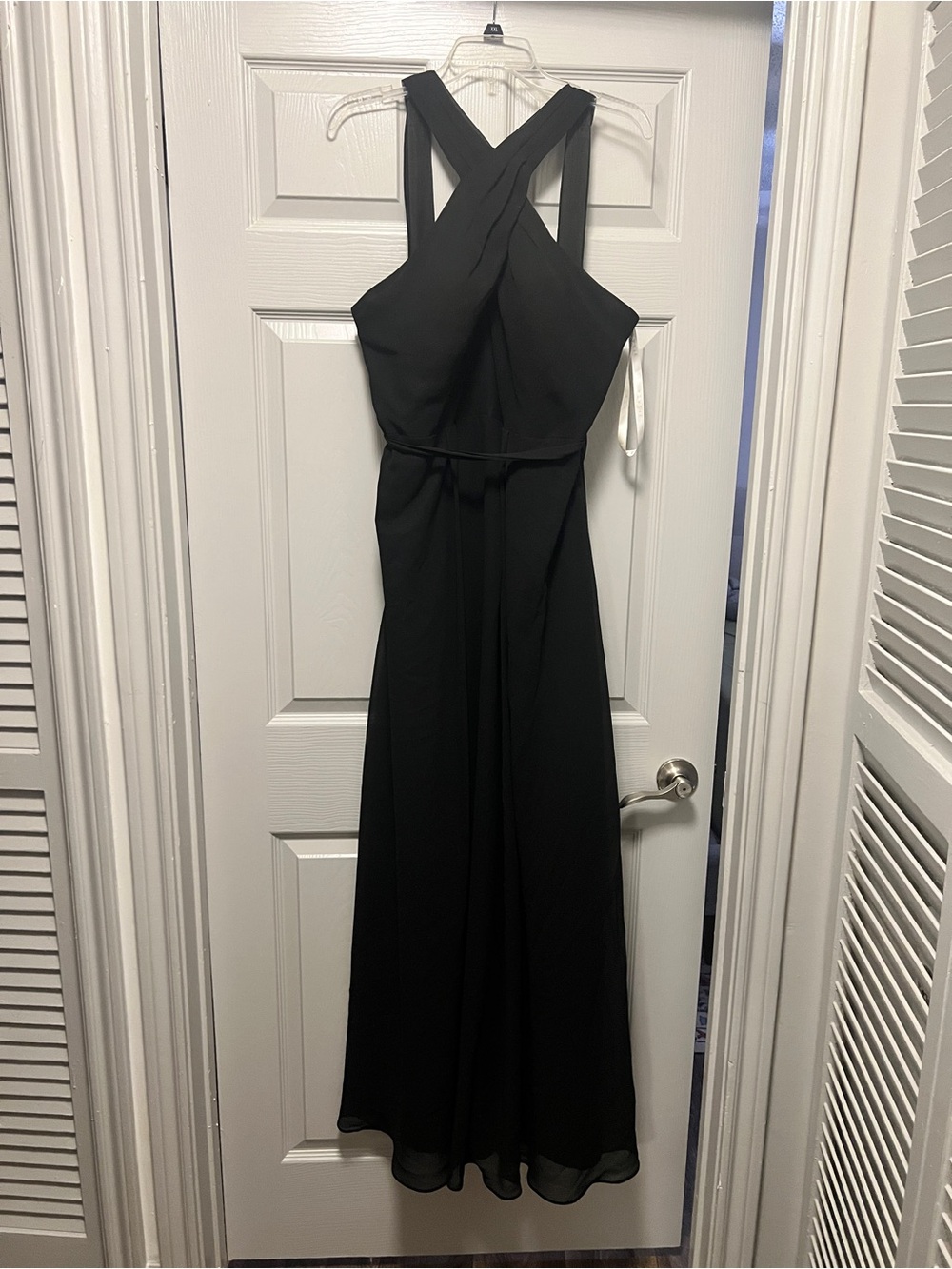 Azazie Black Cross-Front Neckline Bridesmaid Dress